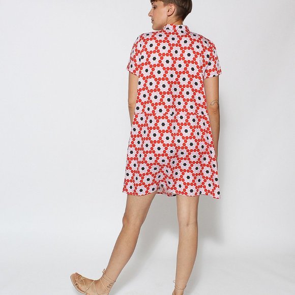 Dusen Dusen Oversized Tee Dress in Floral Tile - Picture 6 of 6